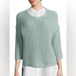 Eileen Fisher Mint Colored Coastal Bohemian Knit Sweater Size Small